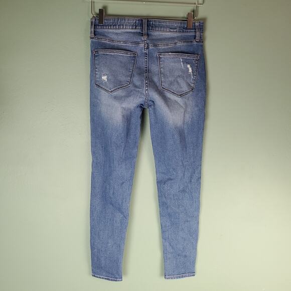 Lularoe Womens Magic Waist Stretch Medium Wash Distressed Jeans Size 28 - Picture 2 of 5